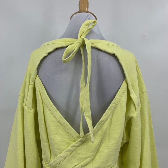 Pilcro Sweatshirt Womens XL Buttercup Crop Open Back Long Sleeve Anthropologie - Picture 8 of 15